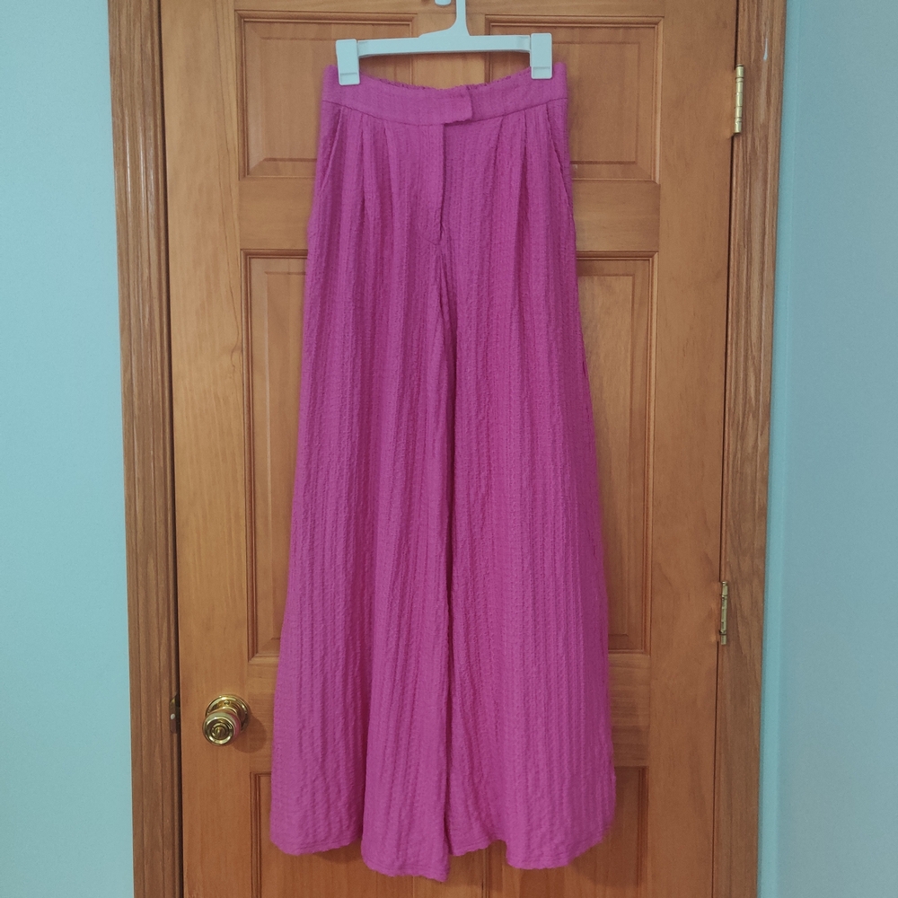 NWT Women's Dav & Dani Totally Crazy Wide Leg Pants In Orchid Pink Size S